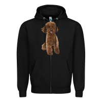 Black Poodles Dog lllustrations Zipper Hoodie - LillyAllenDesigns