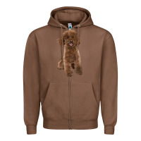 Chestnut Poodles Dog lllustrations Zipper Hoodie - LillyAllenDesigns