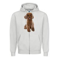 Dove Grey Poodles Dog lllustrations Zipper Hoodie - LillyAllenDesigns