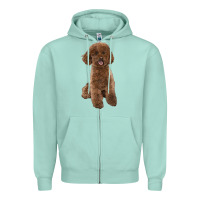 Seafoam Poodles Dog lllustrations Zipper Hoodie - LillyAllenDesigns