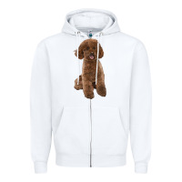 White Poodles Dog lllustrations Zipper Hoodie - LillyAllenDesigns