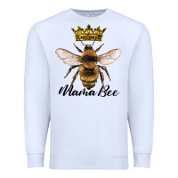White mama bee with crown Premium Sweatshirt - Artiststas
