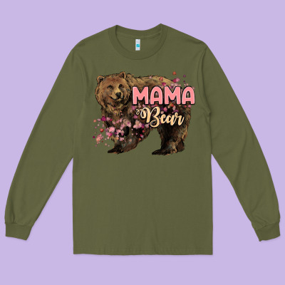 Mama Bear Mother's Day Long Sleeve Tee Designed By Howdyjamesfarm