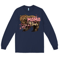 Navy Mama bear mother's day Long Sleeve Tee - HowdyJamesFarm