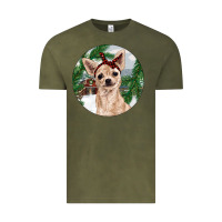 Vintage Olive Chihuahua And Farm Vintage Tee - RanaPortraitStore
