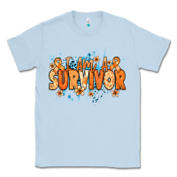 Dusty Blue I am a survivor orange ribbon Kidney Cancer Classic Tee - NancyCooperArtShop