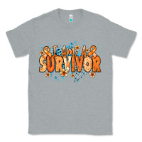 Heather Grey I am a survivor orange ribbon Kidney Cancer Classic Tee - NancyCooperArtShop