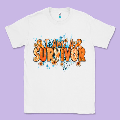I Am A Survivor Orange Ribbon Kidney Cancer Classic Tee Designed By Nancycooperartshop
