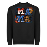 Black Army Veteran mama leopard frame 4th of July Heavyweight Sweatshirt - LillyAllenDesigns