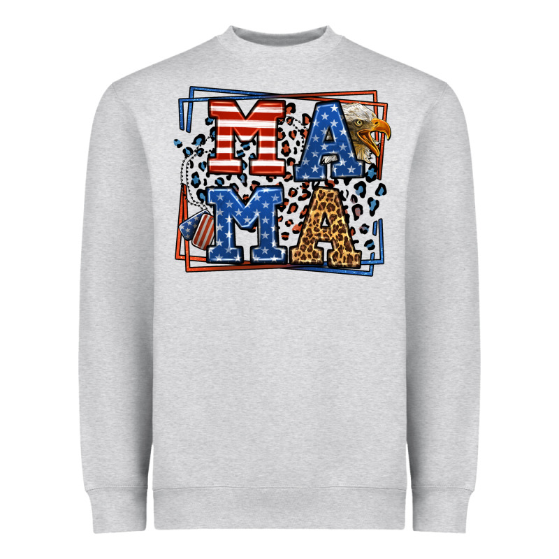Army Veteran Mama Leopard Frame 4th Of July Heavyweight Sweatshirt by LillyAllenDesigns | Teevron