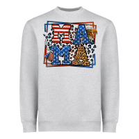 Heather Grey Army Veteran mama leopard frame 4th of July Heavyweight Sweatshirt - LillyAllenDesigns