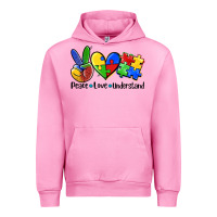Fuchsia Pink peace love  cure Urban Hoodie - AdoDesignShop