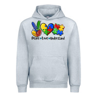 Heather Grey peace love  cure Urban Hoodie - AdoDesignShop