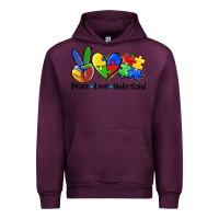 Mauve Wine peace love  cure Urban Hoodie - AdoDesignShop
