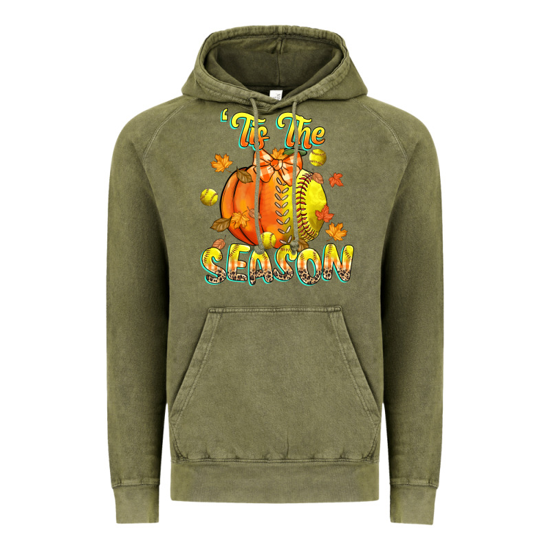 Its The Season Softball Vintage Hoodie by CowGirlArtShop | Teevron