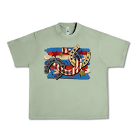 Oil Green 4th of july horseshoe Urban Heavy Tee - CowGirlArtShop