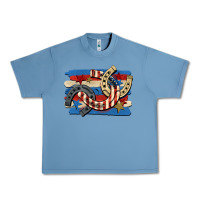 Pebble Blue 4th of july horseshoe Urban Heavy Tee - CowGirlArtShop