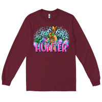 Burgundy Egg hunter Easter Day Long Sleeve Tee - CowGirlArtShop