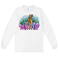 White Egg hunter Easter Day Long Sleeve Tee - CowGirlArtShop