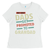 White Only Great Dads Get Promoted To Grandad Ladies Tee - Bettercallsaul
