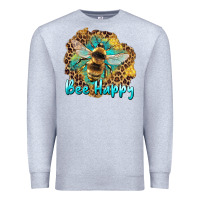Heather Grey bee happy Premium Sweatshirt - Artiststas