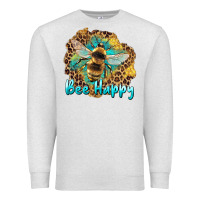 Oatmeal Heather bee happy Premium Sweatshirt - Artiststas