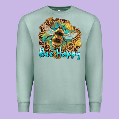 Bee Happy Premium Sweatshirt Designed By Artiststas