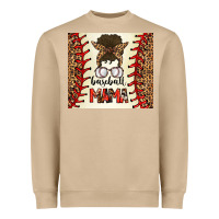 Mushroom Baseball Mom Messy Bun Heavyweight Sweatshirt - CowhideDigitalArt