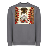 Storm Baseball Mom Messy Bun Heavyweight Sweatshirt - CowhideDigitalArt