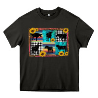 Asphalt cow sunflower leopard Heavy Core Tee - Artiststas