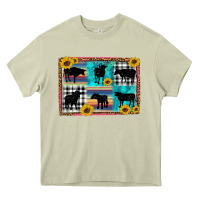 Mossy cow sunflower leopard Heavy Core Tee - Artiststas