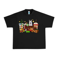 Black Christmas coffee cups with White Shepherd Urban Heavy Tee - RanaPortraitStore
