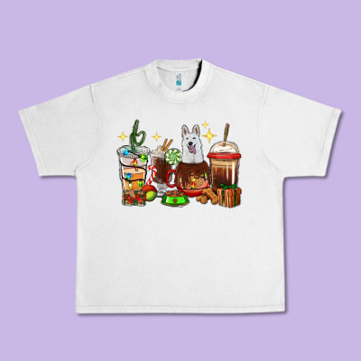 Christmas Coffee Cups With White Shepherd Urban Heavy Tee Designed By Ranaportraitstore