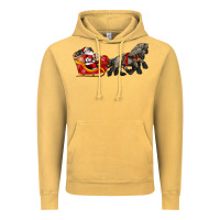 Vintage Mustard santa riding his sleigh with gifts Vintage Hoodie - CowGirlArtShop