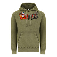 Vintage Olive santa riding his sleigh with gifts Vintage Hoodie - CowGirlArtShop