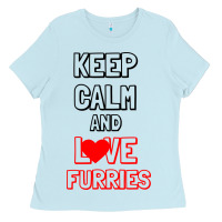 Baby Blue Keep Calm And Love Furries Ladies Tee - Bettercallsaul
