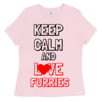 Bubblegum Pink Keep Calm And Love Furries Ladies Tee - Bettercallsaul