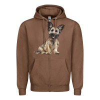 Chestnut Skye Terrier Dog Illustrations Zipper Hoodie - LillyAllenDesigns