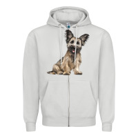 Dove Grey Skye Terrier Dog Illustrations Zipper Hoodie - LillyAllenDesigns