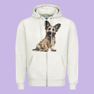 Skye Terrier Dog Illustrations Zipper Hoodie Designed By Lillyallendesigns