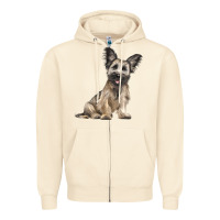 Sandshell Skye Terrier Dog Illustrations Zipper Hoodie - LillyAllenDesigns