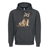 Smoke Skye Terrier Dog Illustrations Zipper Hoodie - LillyAllenDesigns