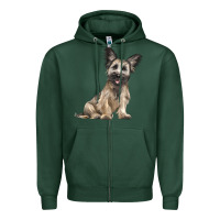 Sports Green Skye Terrier Dog Illustrations Zipper Hoodie - LillyAllenDesigns