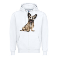 White Skye Terrier Dog Illustrations Zipper Hoodie - LillyAllenDesigns