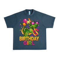 Midnight Navy 6th birthday girl t rex pink Urban Heavy Tee - CowGirlArtShop