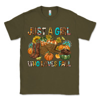 Army Green Just a Girl Who Loves Fall Classic Tee - texasbilliewilder