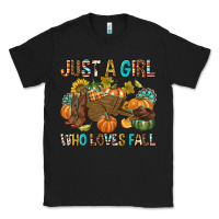 Black Just a Girl Who Loves Fall Classic Tee - texasbilliewilder