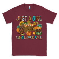 Burgundy Just a Girl Who Loves Fall Classic Tee - texasbilliewilder