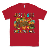 Red Just a Girl Who Loves Fall Classic Tee - texasbilliewilder
