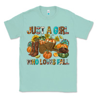 Seafoam Just a Girl Who Loves Fall Classic Tee - texasbilliewilder
